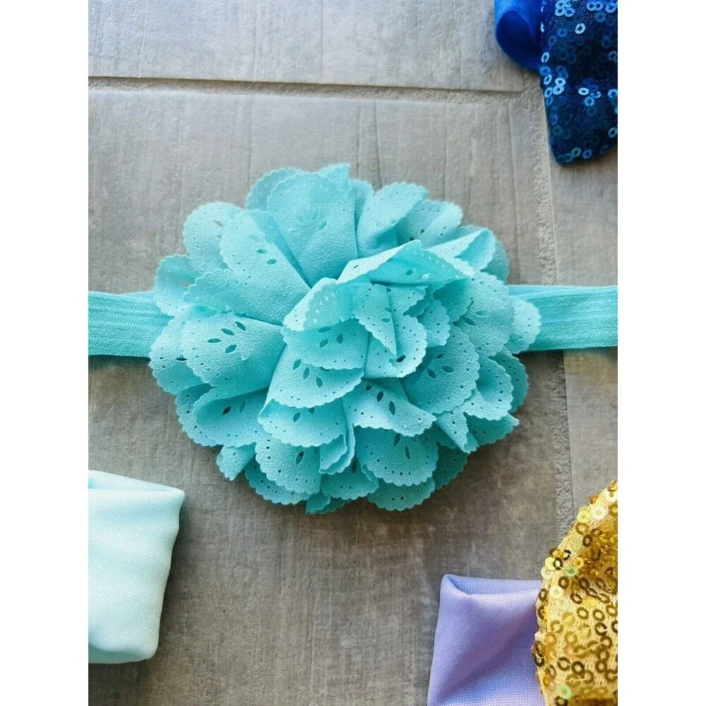 Baby Toddler Girl Headband Set of 5 Hair Accessories Bow Elastic Head Wrap 0-12m